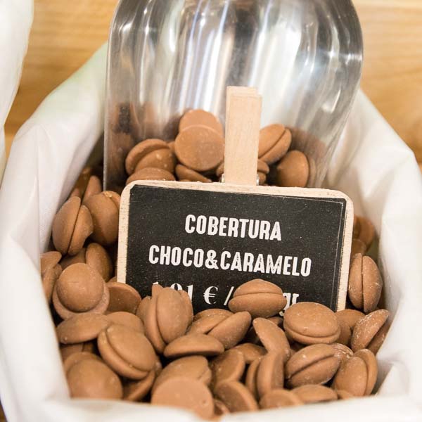 Cobertura de chocolate y caramelo