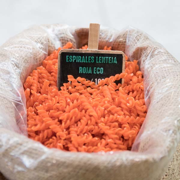 Espirales de lenteja roja ecologica a granel