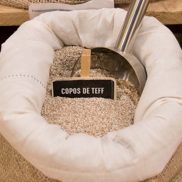 Copos de teff a granel