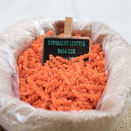 Espirales de lenteja roja ecologica a granel