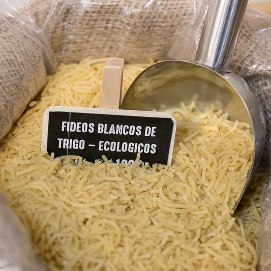 Fideos blancos de trigo ecologicos a granel