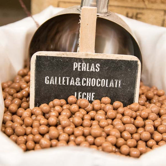 Perlas de galleta con chocolate con leche a granel