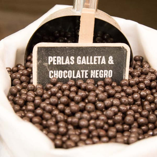 perlas de galleta con chocolate negro a granel