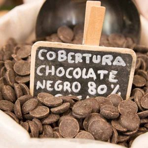 Cobertura de chocolate negro de 80% a granel